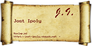 Jost Ipoly névjegykártya